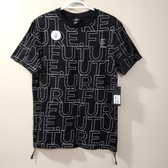 Reflective Allover Text Print Tee - Men's Size S - Sample Piece (NWT) - Picture 3 of 9